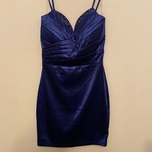 NWT Windsor dress blue sweetheart neck with gems back zipper spaghetti straps